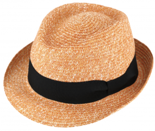 Letní oranžový klobouk Trilby od Fiebig - Trilby Melange Velikost: 55 cm  (S)