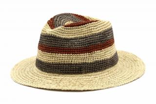 Letní slaměný klobouk Fedora - Marone Velikost: 57 cm (M)
