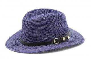 Letní slaměný klobouk Fedora - Marone Violette Velikost: 59 cm (L)