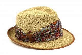 Letní slaměný klobouk Trilby - Marone Velikost: 57 cm (M)