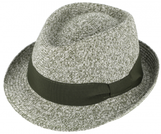 Letní zelený klobouk Trilby od Fiebig - Trilby Melange Velikost: 55 cm  (S)