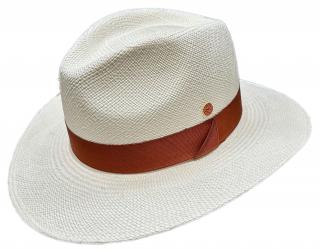 Luxusní bílý panamský klobouk Fedora - Mayser Gedeon - UV faktor 80 Velikost: 61 cm (XL)