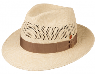Luxusní  klobouk Fedora - ručně pletený, UV faktor 80 -  Ekvádorská panama - Mayser Imperia Velikost: 55 cm  (S)