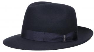 Luxusní modrý klobouk Borsalino - Fedora Velikost: 61 cm (XL)