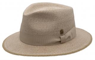 Luxusní nemačkavý béžový klobouk Fedora - ručně šitý, UV faktor 80 -  Mayser Pepino Velikost: 61 cm (XL)