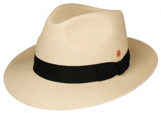 Luxusní  panamák - klobouk Fedora - ručně pletený, UV faktor 80 -  Ekvádorská panama Cuenca - Mayser William Velikost: 55 cm  (S)