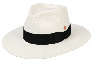 Luxusní panamský klobouk Fedora - Mayser Nizza Extra fine - ručně pletený Velikost: 61 cm (XL)