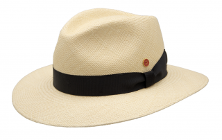 Luxusní  panamský klobouk - klobouk Fedora - ručně pletený, UV faktor 80 -  Ekvádorská panama Velikost: 56 cm