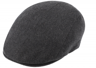 Luxusní šedá kašmírová bekovka od Fiebig - Driver cap Cashmere Velikost: 61 cm (XL)
