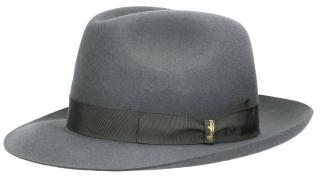 Luxusní šedý klobouk Borsalino - Fedora Velikost: 61 cm (XL)