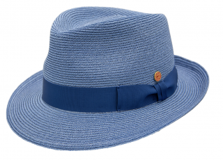 Modrý crushable (nemačkavý) letní klobouk Trilby  - Mayser Maleo, UV faktor 80 Velikost: 59 cm (L)