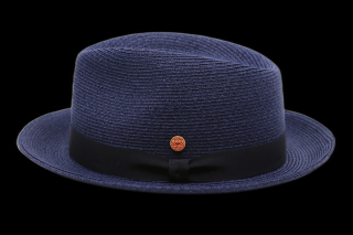 Modrý crushable (nemačkavý) letní klobouk Trilby  - Mayser Maleo, UV faktor 80 Velikost: 61 cm (XL)