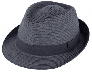 Nemačkavý modrý letní klobouk Trilby od Fiebig Velikost: 61 cm (XL)