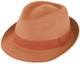 Nemačkavý oranžový letní klobouk Trilby od Fiebig Velikost: 61 cm (XL)