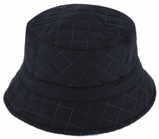 Nepromokavý modrý prošívaný bucket hat - podzimní voděodolný klobouk - Fiebig 1903 Velikost: 57 cm (M)