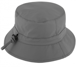 Nepromokavý šedý bucket hat - podzimní voděodolný klobouk - Fiebig 1903 Velikost: 59 cm (L)