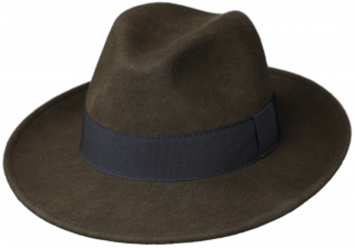 Olivový klobouk plstěný - olivový s černou stuhou - Bogart Velikost: 61 cm (XL)