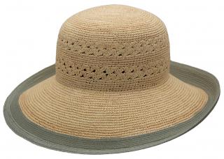 Panamský klobouk - Cloche s širší asymetrickou krempou - Mayser Sally - UV faktor 80 Velikost: 57 cm (M)
