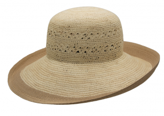 Panamský klobouk - Cloche s širší asymetrickou krempou - Sally - UV faktor 80 Velikost: 57 cm (M)