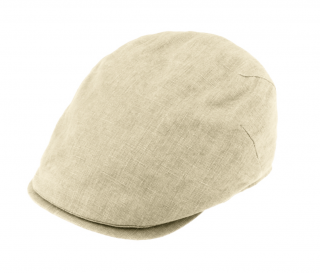 Pánská lněná letní bekovka - Fiebig since 1903 - béžová (UV filtr 50, ochranný faktor) Velikost: 55 cm  (S)