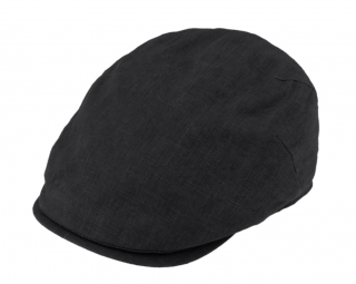 Pánská lněná letní bekovka - Fiebig since 1903 - černa (UV filtr 50, ochranný faktor) Velikost: 57 cm (M)