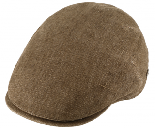 Pánská lněná letní bekovka - Fiebig since 1903 - hnědá (UV filtr 50, ochranný faktor) Velikost: 61 cm (XL)