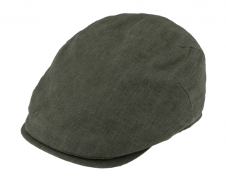 Pánská lněná letní bekovka - Fiebig since 1903 - olivová (UV filtr 50, ochranný faktor) Velikost: 58 cm