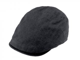 Pánská lněná letní bekovka - Fiebig since 1903 - šeda (UV filtr 50, ochranný faktor) Velikost: 59 cm (L)