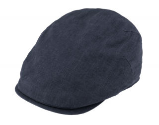 Pánská lněná letní bekovka - Fiebig since 1903 - tmavě modra (UV filtr 50, ochranný faktor) Velikost: 57 cm (M)