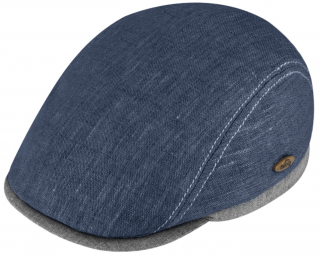 Pánská modrá letní lněná  bekovka s UV faktorem 50 - Fiebig since 1903 Velikost: 61 cm (XL)