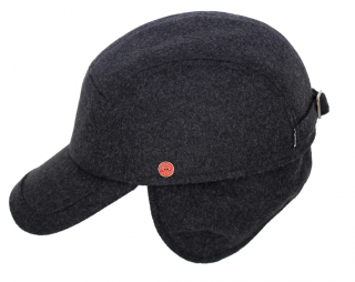Pánská zimní černá kšiltovka - Mayser Tino  (ušní klapky) - vlna a  SympaTex® Velikost: 57 cm (M)