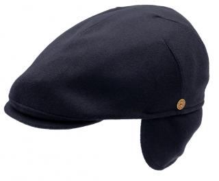 Pánská zimní modrá kašmírová bekovka - Mayser -  Sidney Plus (ušní klapky) - Cashmere Velikost: 61 cm (XL)