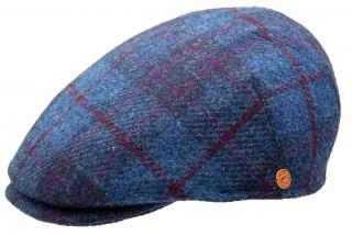 Pánská zimní modrá tweedová bekovka - Mayser -  Sidney Harris Tweed Velikost: 61 cm (XL)
