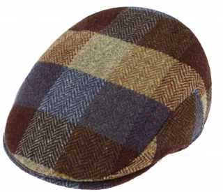 Pánská zimní vlněná hneda kostkovaná bekovka - Fiebig Velikost: 61 cm (XL)