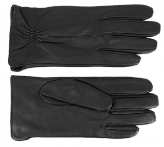 Pánské černé kožené  rukavice - Fiebig Velikost Rukavice: 9,5 (XL)