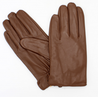 Pánské hnědé kožené  rukavice - Fiebig Velikost Rukavice: 8 (M)