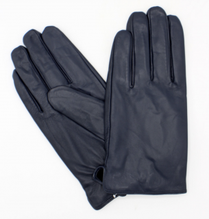Pánské modré kožené  rukavice - Fiebig Velikost Rukavice: 9 (L)