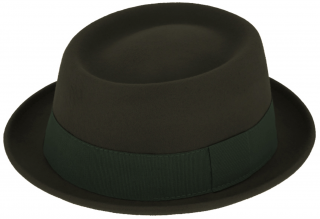 Plstěný klobouk porkpie - Fiebig  - zelený klobouk Velikost: 55 cm  (S)
