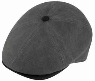 Retro bekovka 6-panel od Fiebig bavlna - šedý kanvas a kůže Velikost: 61 cm (XL)