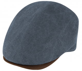 Retro bekovka driver cap od Fiebig - modrý kanvas a kůže Velikost: 59 cm (L)