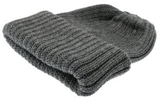 Šedá unisex čepice CTH Ericson -  100 % vlna - Nelson Wool Knit Velikost: Unisize (S-XL)