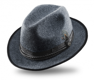 Šedý trilby klobouk fedora - Nelio - vintage - limitovaná kolekce Velikost: 55 cm  (S)