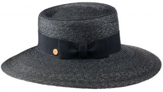 Slaměný klobouk - Pork-pie Jil s širší asymetrickou krempou - Mayser - UV faktor 80 Velikost: Unisize (S-XL)