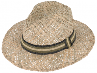 Slaměný klobouk z mořské trávy - Fedora Velikost: 55 cm  (S)