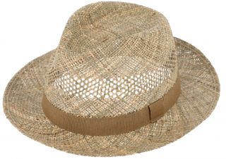 Slaměný klobouk z mořské trávy Fiebig - Fedora Velikost: 57 cm (M)