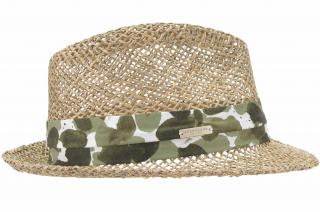 Slaměný klobouk z mořské trávy s barevnou stuhou - Trilby Velikost: 57 cm (M)