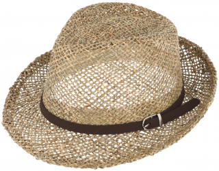 Slaměný klobouk z mořské trávy s koženou stuhou - Trilby Velikost: 61 cm (XL)