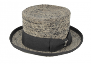 Slaměný šedý cylindr - Raffia Top Hat Velikost: 59 cm (L)
