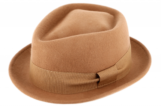 Trilby klobouk vlněný Fiebig  - béžový s béžovou stuhou - Diamond Woolfelt Velikost: 61 cm (XL)