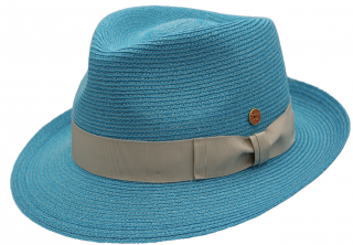 Tyrkysový crushable (nemačkavý) letní klobouk Trilby  - Mayser Maleo, UV faktor 80 Velikost: 59 cm (L)